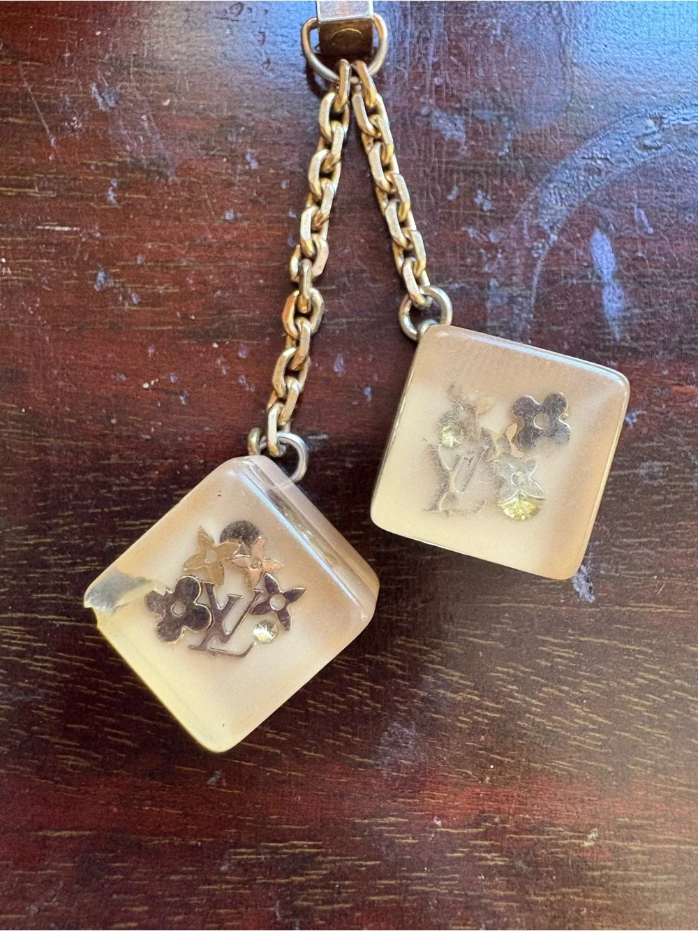 Louis Vuitton Resin Floral Charm Double Dangle Phone Strap